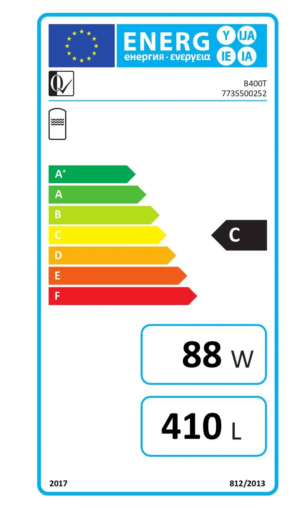 Bosch-Pufferspeicher-HDS-400-RO-Stuecklistenkomponente-Speicherkoerper-7735500252_7735500252 Energieeffizienzklasse C